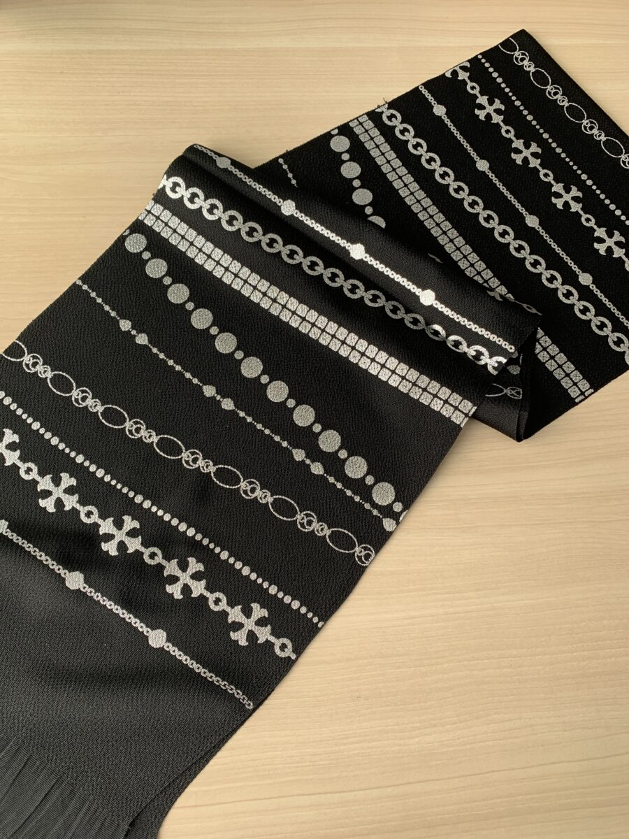 ちりめん箔プリントシルバー総柄 - [玉のり]TAMANORI online shopping.