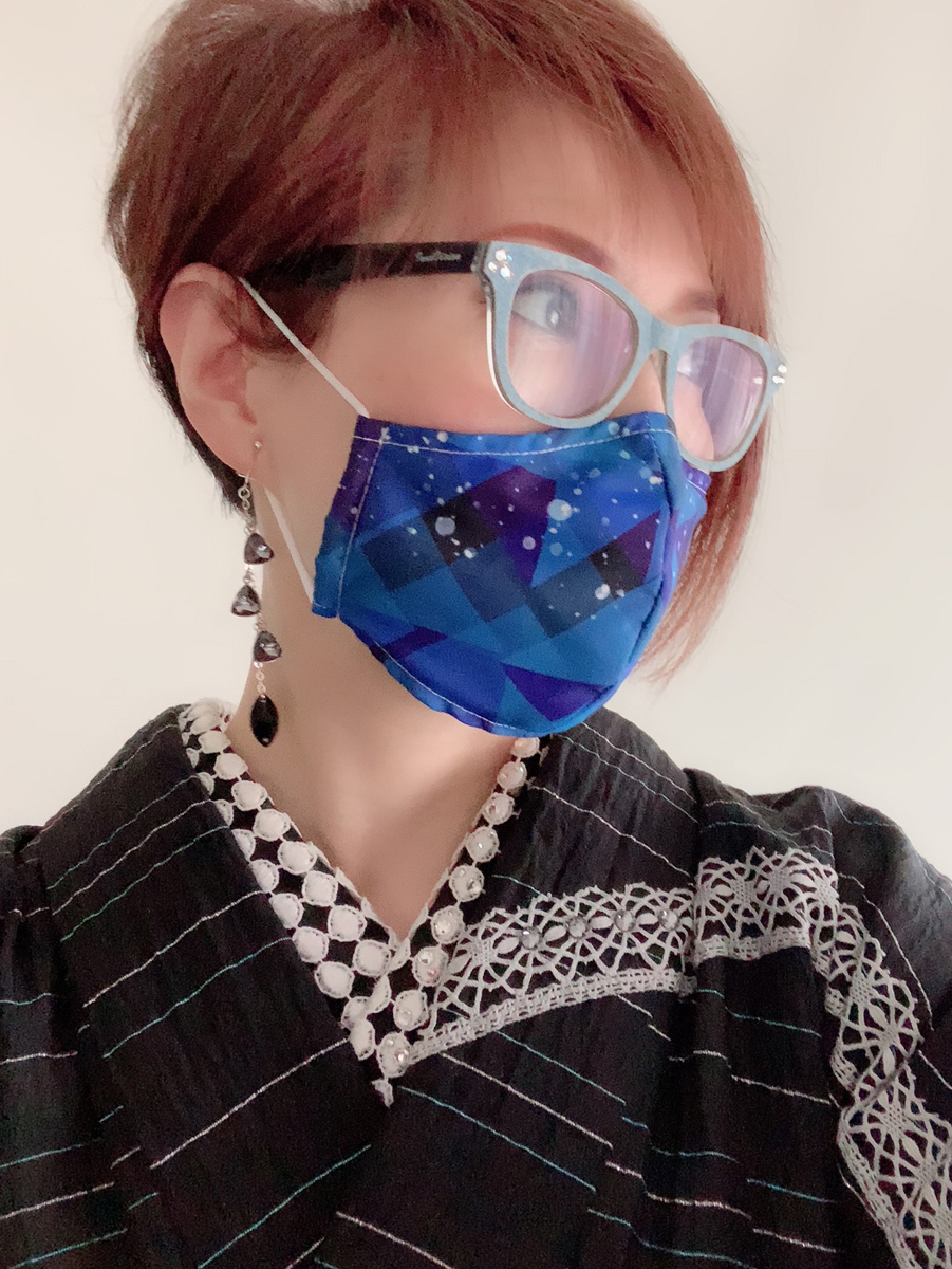 [玉のり]おしゃれマスク/Мサイズ ダイヤカット・ネイビー - [玉のり]TAMANORI online shopping.