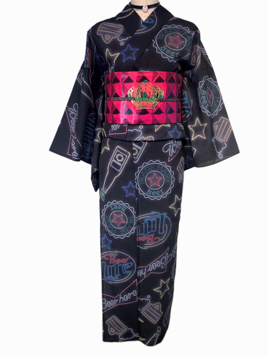 【即納品】セオα単衣片面プリントキモノ/ビアガーデンＳサイズ - [玉のり]TAMANORI online shopping.