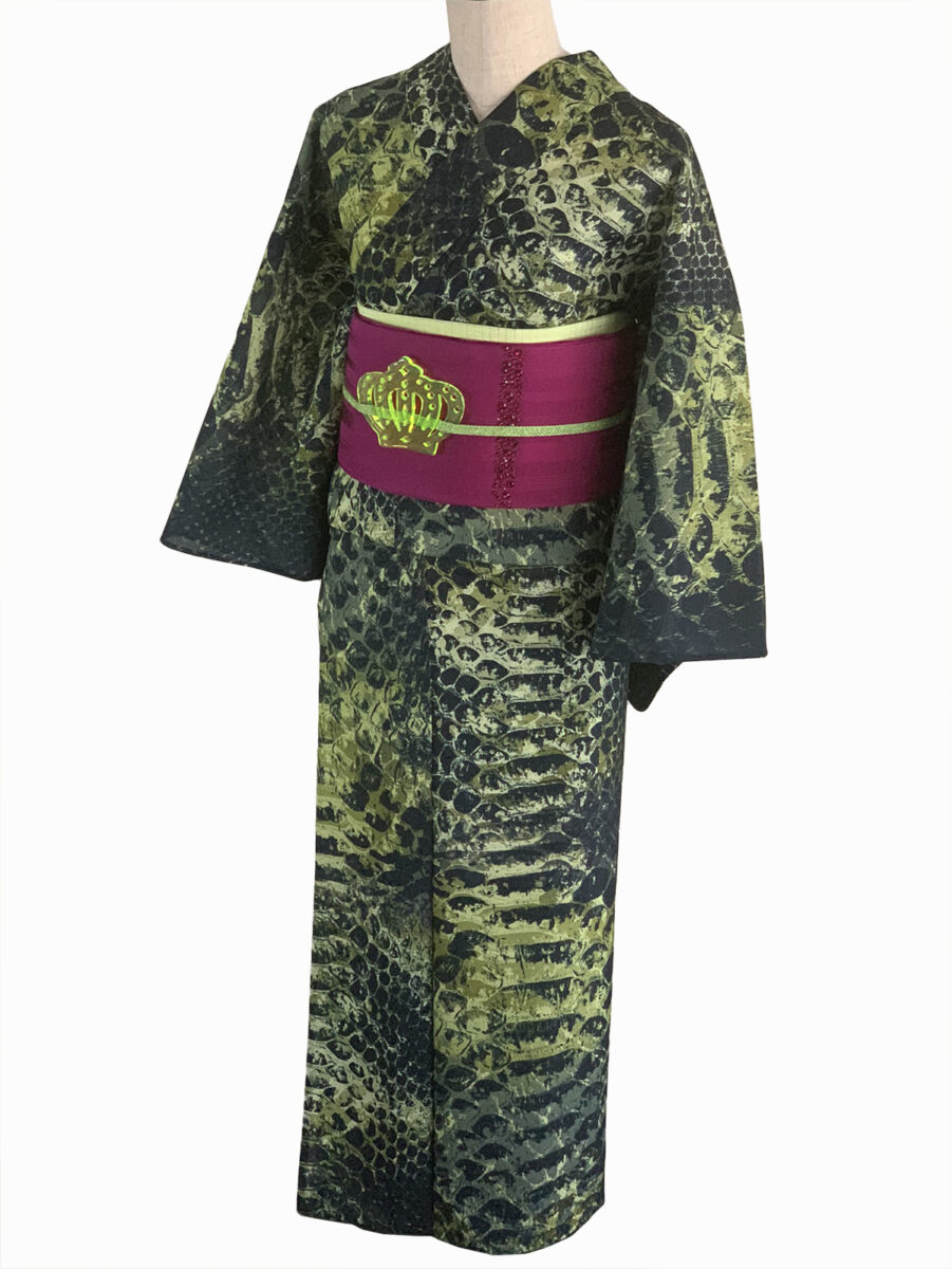 【即納品】セオα単衣片面プリントキモノ/パイソンイエローＳ - [玉のり]TAMANORI online shopping.