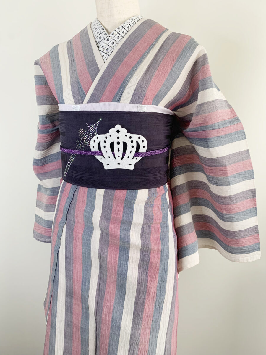 【即納品】小千谷縮LANE紺臙紫（プレタ）Ｌサイズ - [玉のり]TAMANORI online shopping.